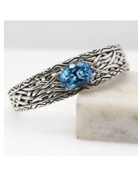 Effy 925 Lagoon Sterling Silver Blue Topaz Bangle, 10.64 TCW